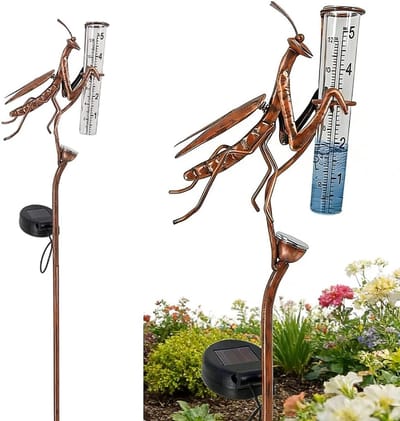 Regenmeter Zonne-energie - Met Grondpen en LED - Voor in de Tuin