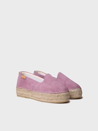 Gesloten espadrille voor dames van suède met jute zool | KEIRA