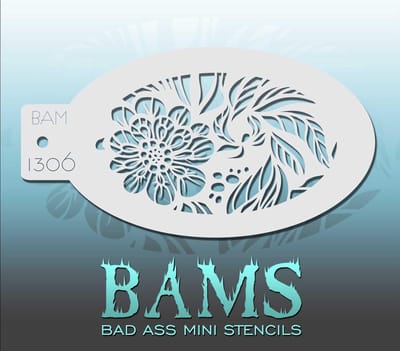 Bad Ass Stencil Nr. 1306 - BAM1306 - Schmink sjabloon - Bad Ass mini - Geschikt voor schmink en airbrush
