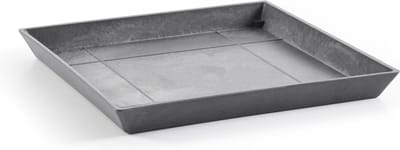 Ecopots Saucer Square - Grey - 43 x H3,5 cm - Vierkante grijze onderschotel met waterreservoir