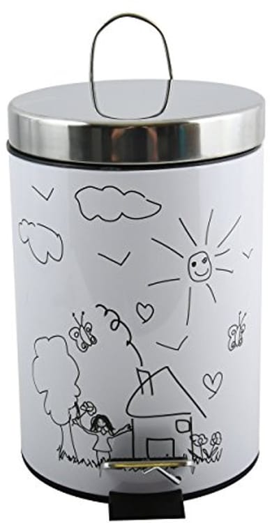Cosmetica-emmer voor kleuterschool - vuilnisemmer, pedaalemmer, afvalemmer, 3 liter, met uitneembare binnenemmer
