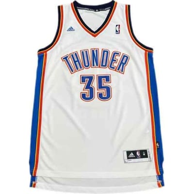 Adidas X NBA Samenwerking Durant Oklahoma City Thunder Geborduurd Jersey Basketbal Tanktop Unisex Tops Wit U09009 S blue
