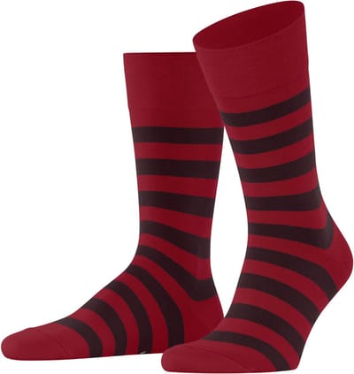 FALKE Sensitive Mapped Line met comfort tailleband katoen sokken heren rood - maat 39-42