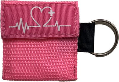 Kiss of Life sleutelhanger met ring | Veilig reanimeren met reanimatiemasker | CPR masker | Roze | 1 stuk
