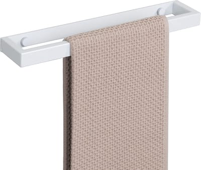 Famanu - Handdoekhouder wit 30 cm, roestvrij staal SUS304, wandmontage voor badkamer of keuken