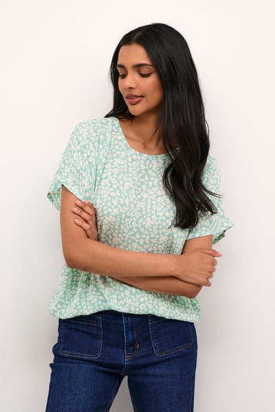 Mouwloos shirt Loose fit Granite Green/ Chalk Flower floral