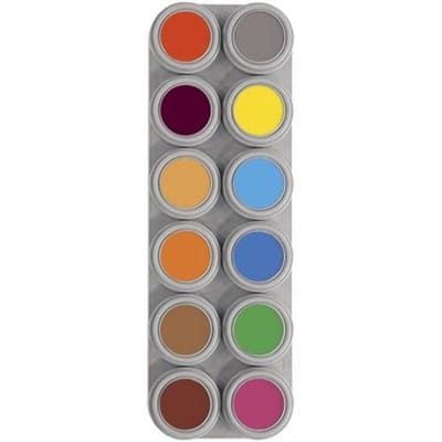 Grimas theatrale make-up palette op waterbasis - 12 kleuren B - professionele kwaliteit