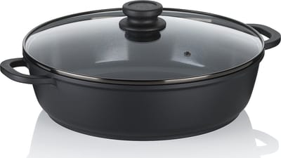 Braadpan, 5.0 L, met Deksel, Zwart, Non-stick, PFAS/PTFE vrij, Gegoten Aluminium - Kela | Atura