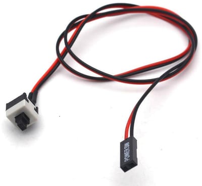 Dailygoody - PC Opnieuw Opstarten - 50 Cm 2-pins Jumper - Vervangen van de PC-stroomschakelaarkabel - Zwart - Stroomconnector - Plug and Play - Geschi...