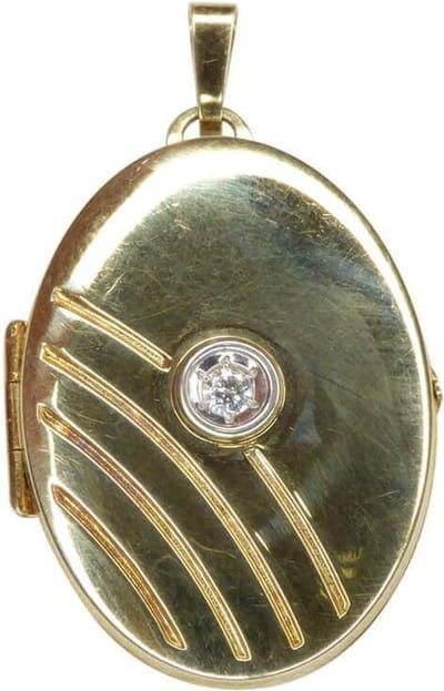 Geel gouden medallion met zirkonia