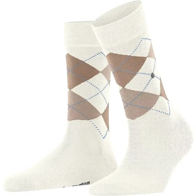 Burlington Marylebone gedessineerd wol sokken dames wit - maat 36-41