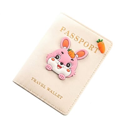 Witte paspoort houder documenthoes dames heren cartoon konijn reis paspoorthouder paspoort hoesje travel wallet documenten organizer kaart houder vakantie accessoires kunstleer