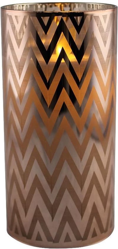 1x stuks luxe led kaarsen in koper glas D7 x H15 cm - Woondecoratie - Elektrische kaarsen