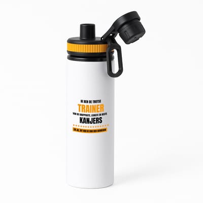 Hacebo® - Trotse trainer waterfles met draaidop oranje - Trainer - een trainer - sport - verjaardagscadeau - cadeau voor trainer - water fles - 850ML