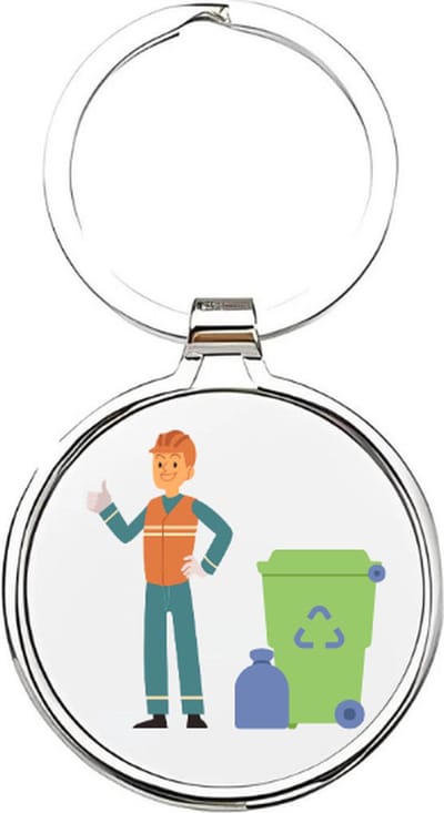 Akyol - Vuilnisman Sleutelhanger - vuilnisman - De beste vuilnisman - Vuilnis - Vuilniswagen - afvalman - schoonmaker - schoonmaakster - milieuwerker - cadeau voor de beste vuilnisman - 4 x 7,5 CM