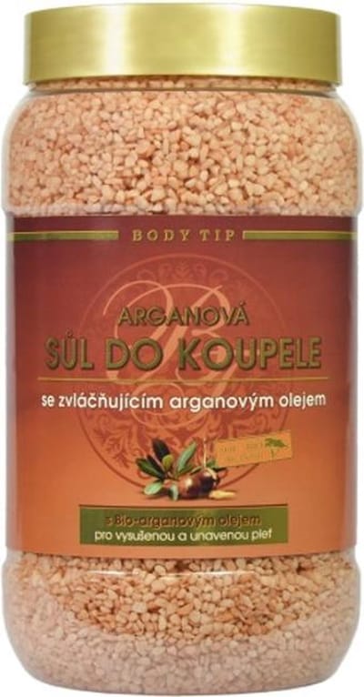 BODY TIP Arganolie Badzout - 1200g - Heeft een hoog gehalte aan verzachtende en vochtinbrengende stoffen die een zeer gunstig effect hebben op een droge en vermoeide huid,  ontspant spanning en vermoeidheid.