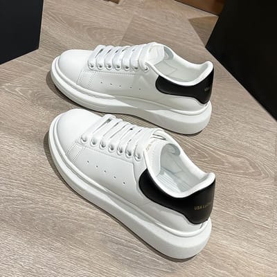 Zomer Ademend Comfortabel Lichtgewicht Hoge Kwaliteit Laag Uitgesneden Dikke Zool Koppel Casual Sport Sneakers Zwart Leer Staart35-44 41 white