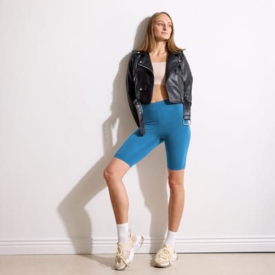 Merry Style MS-MS10-145-LE Dames Leggings - Sport - Vrijetijdsbroek - Kort - Viscose - Sporbroek - Yogabroek - Blauw - XL