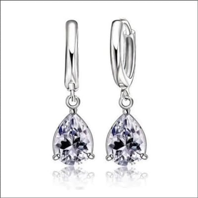 Aramat Jewels | Oorringen | 925 Zilveren Oorringen - Elegante Hoepels | Druppel/Zirkonia/10x8mm | |12mm | Zilver | Kinderen, Volwassenen | Verkleurd niet