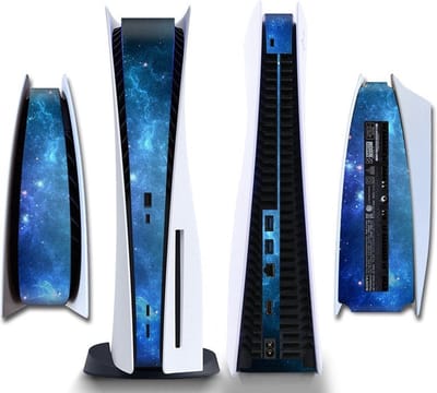 Gadgetpoint - Console Sticker Strip voor PS5, PlayStation 5 - Performance Gaming Skin - Bescherming Accessoires - Heelal - Blauw