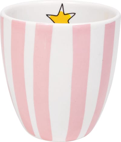 Blond Amsterdam, Even Bijkletsen Mini Mok roze streep zonder oor, 0,2L