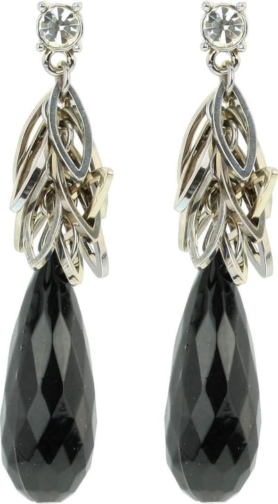 Behave - Dames oorhangers zwart druppelvorm 5,8 cm - Chic avondstijl