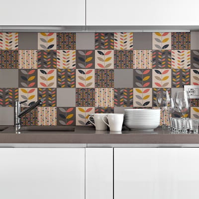 Zelfklevende muurtegelstickers voor keuken en badkamer - 30 Scandinavische tegelstickers - 30 stickers 20x20cm