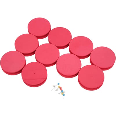 10pcs Bobines en Mousse de Pêche Mousse EVA Polyvalente Planche à Enrouler pour Pêche en Extérieur Jaune red