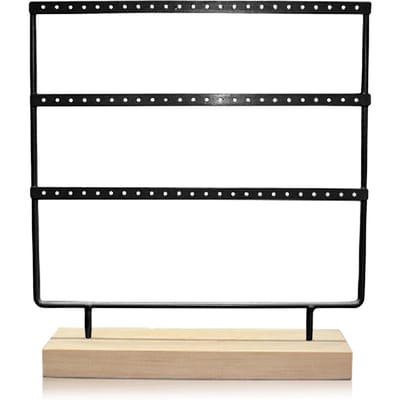 Sieradenstandaard 3 Lagen Elegante Stijl Compact Grote Capaciteit IJzer Materiaal Decoratief Praktisch black