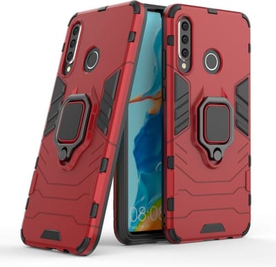 Coverup Hoesje - Geschikt voor Huawei P30 Lite Hoesje - Coverup Ring Kickstand Back Cover - Rood