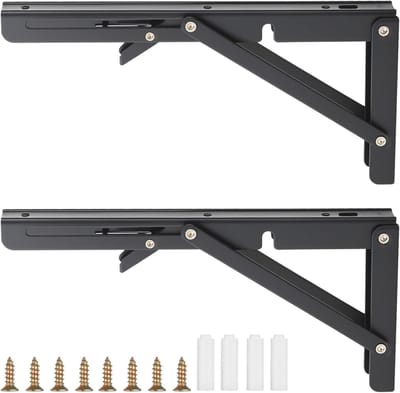 Vouwconsole Set van 2, Zware Belasting, 90 Graden, Wandmontage, Ideaal voor Planken en Tafels, 250 mm, Stevige Scharnieren
