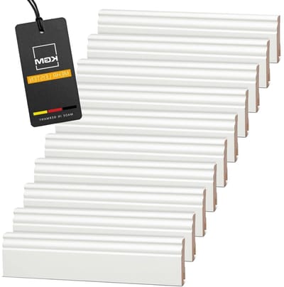 Hamburger Plinten - Vloerplinten Grenenhout - Vloeren Afwerken - Wit Gelakt Massief - 2400 x 18 x 70 mm - Wit