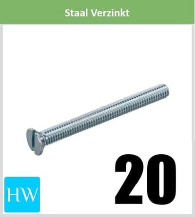 Metaalschroef M3 x 20mm (10 stuks)