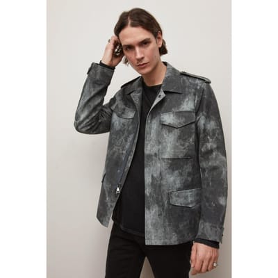 John Varvatos Military Inspired Outerwe Iron Grey Maat: 46 | Legerjassen Outlet | Heren | Grijs