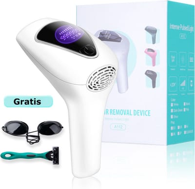 Epileerapparaat Dames Voor Gezicht - Laser Ontharingsapparaat 1000000 Flitsen - IPL Ontharingsapparaat 8 Standen Veiligheidsbril Scheermesje - Wit