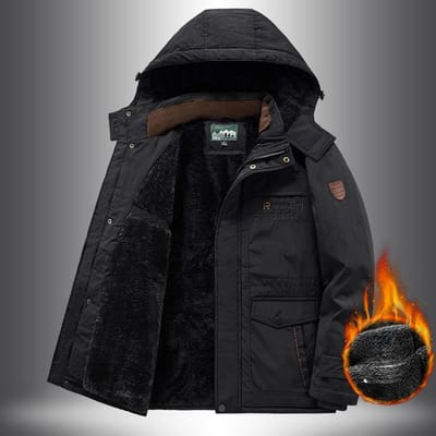 Vêtements rembourrés épais en velours pour hommes d'hiver Vestes rembourrées décontractées pour hommes d'âge moyen et âgés Vêtements rembourrés pour papa de grande taille 6XL black
