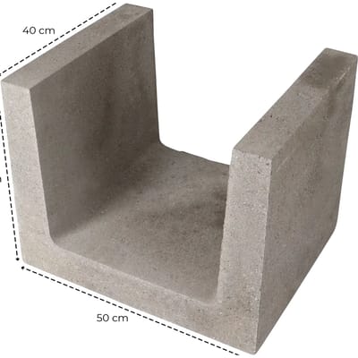 (H) U-element 40x50x40 Grijs