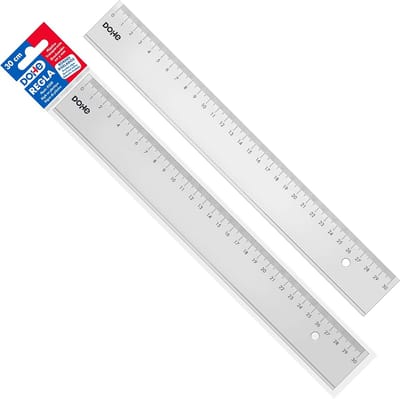 Transparante Liniaal 30 cm - Kunststof Meetlat met Afgeschuinde Randen