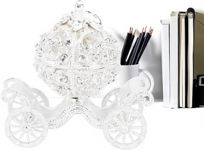 Decoratieve Halloween Pompoen Koets - Handgeschilderde Sieradenopberger van Kristal - Unieke Decoratie en Organisator voor Sieraden en Accessoires