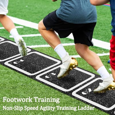 Trainingsladder - Voetenwerk ladder - Snelheidstraining - Antislip ontwerp - 45 meter - Zwart