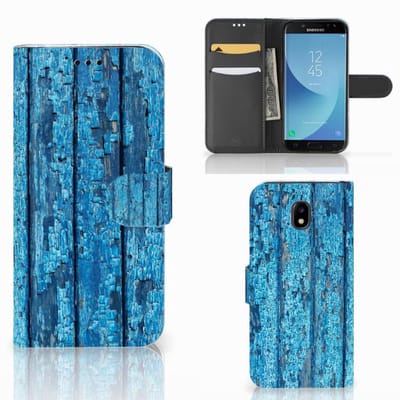 Samsung Galaxy A30 Book Style Case Wood Blue