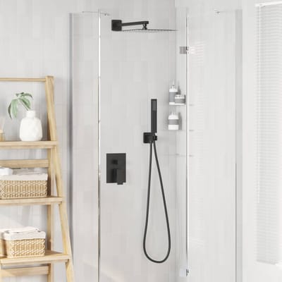 vidaXL - Verborgen - Douche - Systeem - (Vierkant) - Zwart - Roestvrij - staal - 201