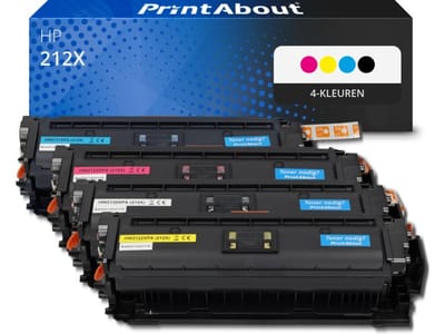 PrintAbout huismerk Toner 212X (W2120/21/22/23X) 4-kleuren Multipack Hoge capaciteit Geschikt voor HP