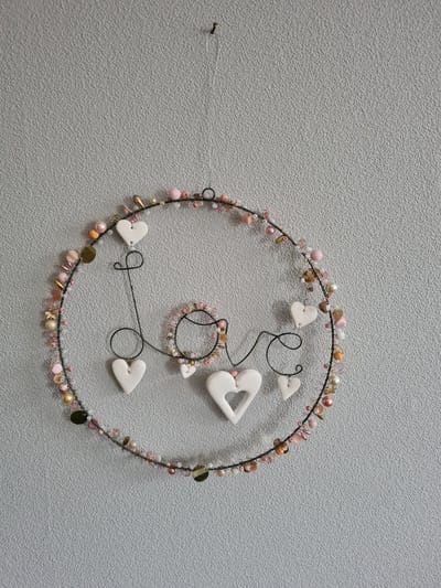 krans/hanger liefde van posiwio roze-goud krans love-25 cm-