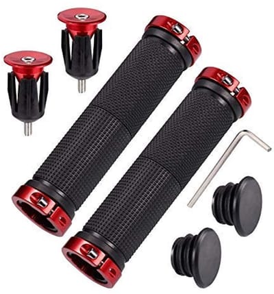 Dailygoody - Rubberen Fietsstuurhandgrepen - Antislip - Dubbele Vergrendeling - 130 mm - Geschikt voor MTB en BMX - Aluminium Vergrendeling - Comf...