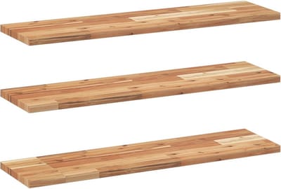 vidaXL - Wandschappen - 3 - st - zwevend - olieafwerking - 100x20x2 - cm - acaciahout