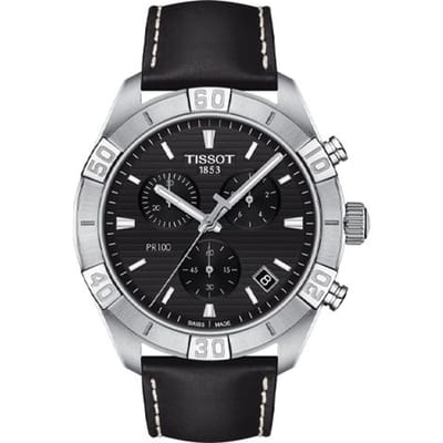 Tissot Pr100 Serie Quartz Uurwerk 100m Waterbestendig Horloge Zwarte Wijzerplaat Roestvrijstalen Kast Herenhorloges T101.617.16.051.00 Black Dial gray