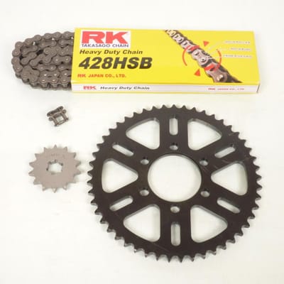 fe kettingset voor motor yamaha 125 dtmx 1976 tot 1982 14x49 steek 428 al 62mm nieuw