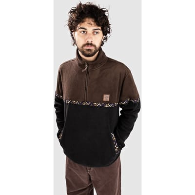 Iriedaily Monte Noe Troyer Half-Zip Fleece Trui bruin