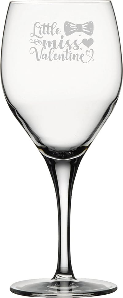 Gegraveerde Rode wijnglas 42,5cl Little miss valentine - valentijnsdag - valentijn